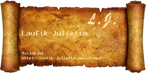 Laufik Julietta névjegykártya